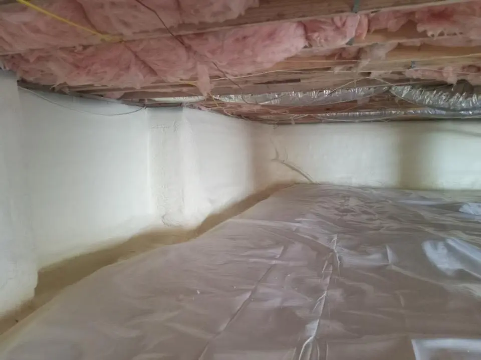 Crawl space encapsulation with closed-cell spray foam for Commercial Roof Restoration in Claverack